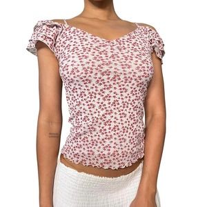Vintage 2000s ruffled floral (XS-S)